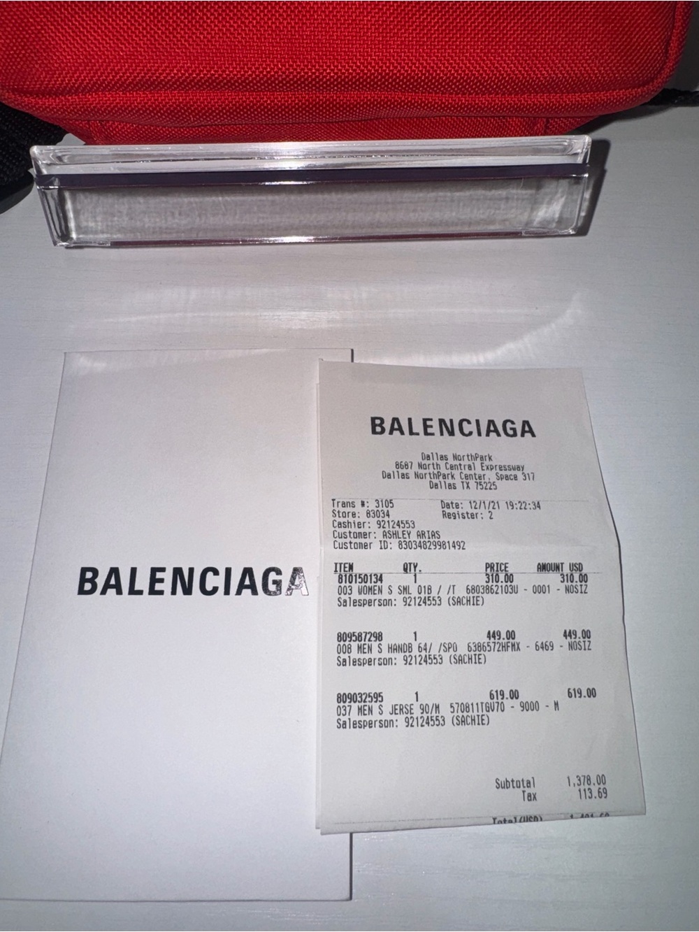 Balenciaga Red and Black Men's Crossbody Belt Bag - Picture 6 of 6